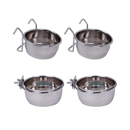 Image of Pets Empire Best Stainless Steel Birds Coop Cup Feeder Bowl (200ML, COOP Cup CLAMP Holder)
