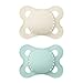 MAM Elements Original Lot de 2 tétines, symétriques et adaptées à la mâchoire, en Caoutchouc Naturel, Forme adaptée à l'allaitement, avec boîte à tétine, pour bébé de 0 à 6 Mois, Beige/Menthe