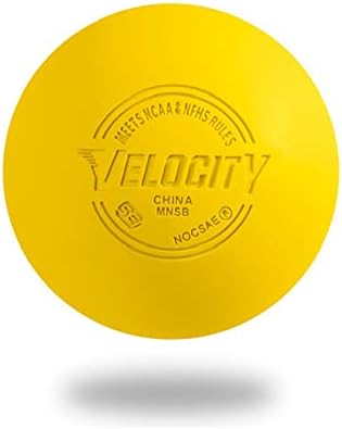 Velocity Lacrosse Balls - Official NFHS, SEI, and College Approved Size - Meets NOCSAE Standard - Approved Competition Colors - Yellow, 6 Pack