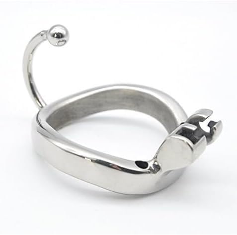 Male Chastity Cage with Base Arc Penis Ring - Hook Design, Built-in Lock, 45mm Length for Male Bondage and Abstinence Penis Cage Length 45mm(45mm Ring)