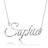 Name Necklace Personalized, Custom Made Nameplate Necklace Dainty Sterling Silver Gift for Mother Girlfriend