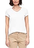 s oliver mode für damen Stoff: Jersey s.Oliver Damen 04.899.32.6023 Kurzarm T-Shirt, Weiß (White 0100), (Herstellergröße: 40)