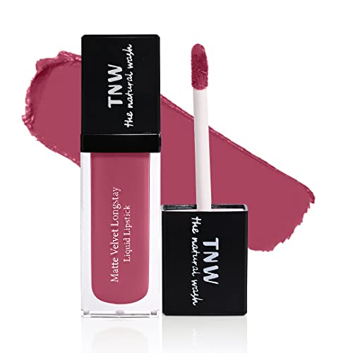 Image of TNW-The Natural Wash Berry Much Matte Velvet Longstay Liquid Lipstick (5ml) | Natural Oils & Hyaluronic Extract | Transferproof, Smudgeproof & Pocket Friendly | Liquid Lipstick for Women