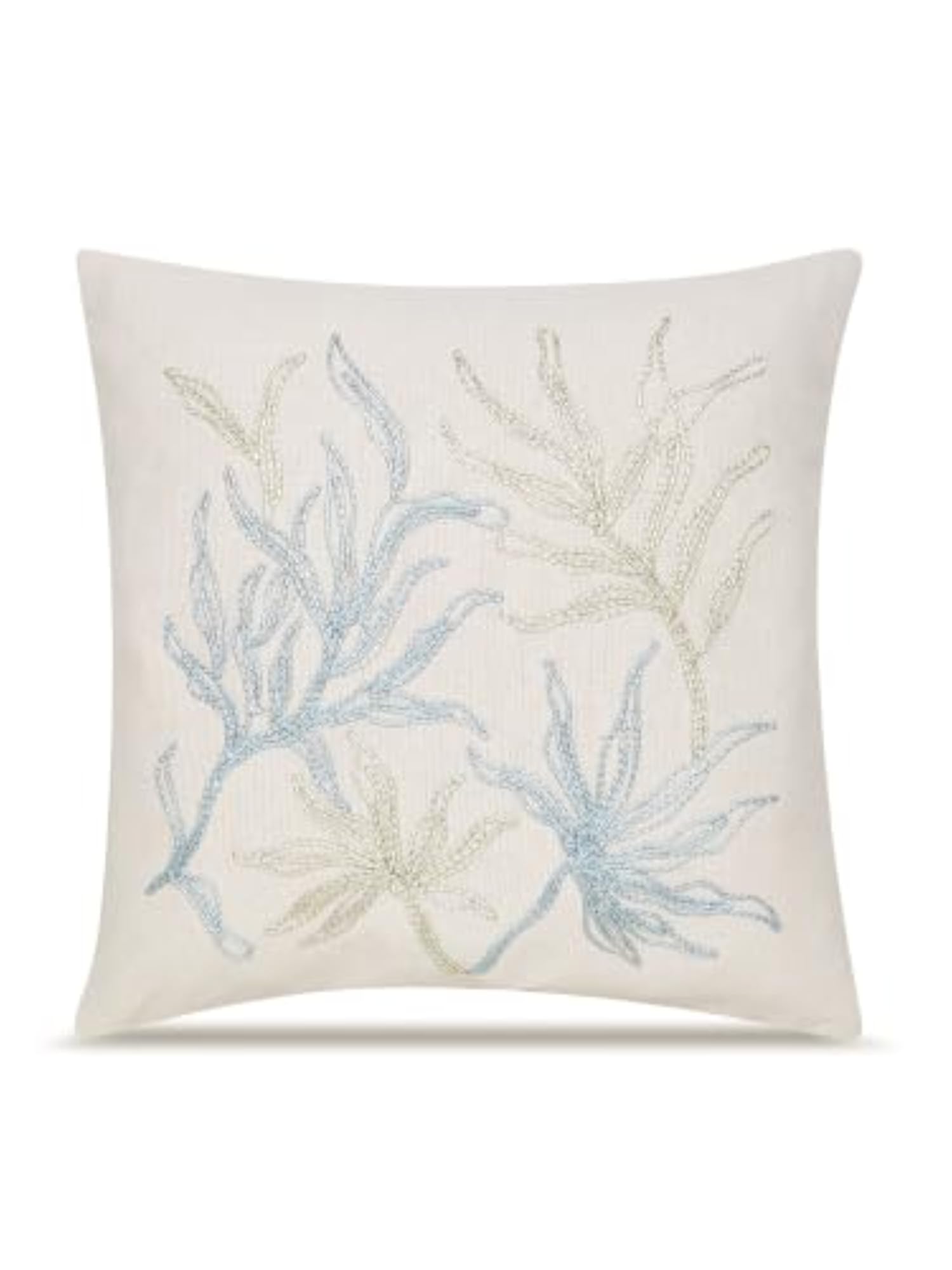Off White Botanical Embroidered Cushion Cover Set of 2