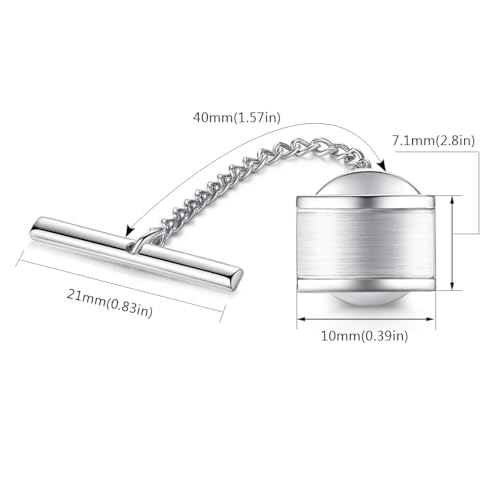 HONEY BEAR Tie Tack with Chain - Stainless Steel for Men Necktie Accessory Business Wedding Gift2