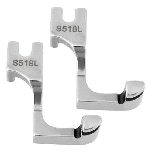 Briny River Lot de 2 Pieds Presseurs à Fermeture éclair Invisible Simple Face S518L en Métal pour Machine à Coudre Adaptés à La Plupart des Machines à...