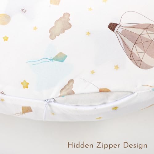Image of DILIMI Newborn Lounger Cover, Ultra Soft Comfortable Lounger Slipcover Removable Cover for Infant Lounger Pillow, Hot Air Balloon (Pillow Not Included)
