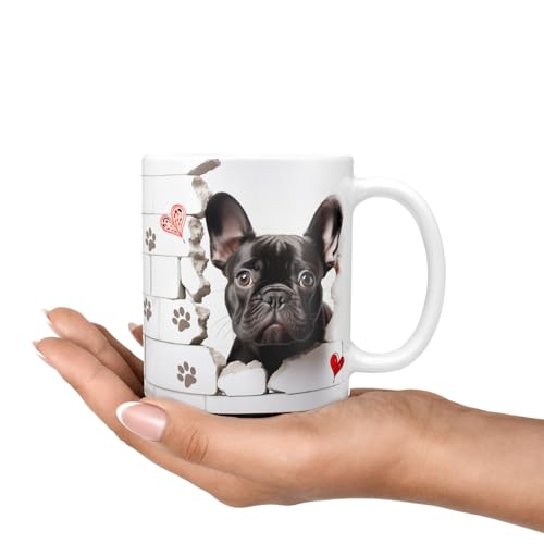 Hunde-Tasse: französische Bulldogge schwarz | Haustier | Kaffee-Tasse | Geschenk für Hundeliebhaber Hundebesitzer | Haustierliebe | Geschenkidee | Keramik 330ml | French Bulldog Geschenktasse
