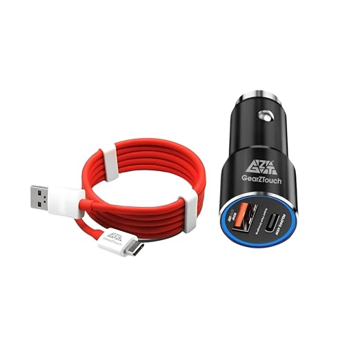 Image of GZT 125W Fast Smart Car Charger with 1.2M USB - C Cable Dual Port All Metal PD Quick 45W PD /PPS +80W SuperVOOC Compatible with iPhone & Android Samsung, Vivo, Oppo & Tablets All Brand (Black)