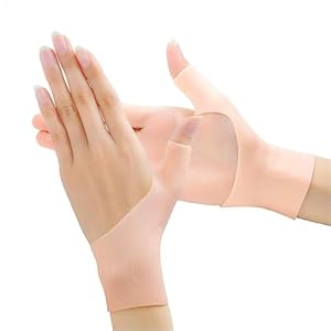 Povihome Gel Wrist Thumb Support Braces, Gel Compression Gloves, Fits Both Hands, Lightweight, Rubber-Latex, Stabilizer Support (1 Pair)