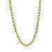 MISWOYI 14K Gold 316L Waterproof Stainless Steel Necklace For Men, Cuban Chain, W:8mm, L:18