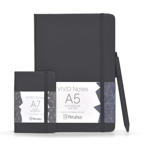 Image of Kitabby VIVID Notes Combo A5 & A7 Notebook - Black