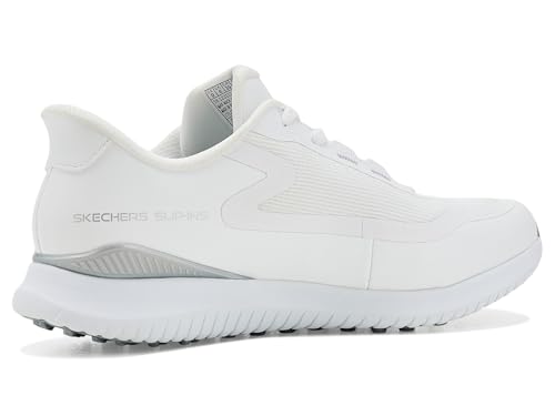 Skechers Damen Flight Slip-in Spikeless Golfschuhe, weiß/silberfarben, 10