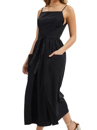 KEOMUD Women's Summer Sleeveless Square Neck Maxi Dress Loose Fit