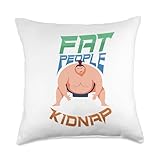 Funny Overweight Fat People Weight Loss Gym Chubby Person Throw Pillow