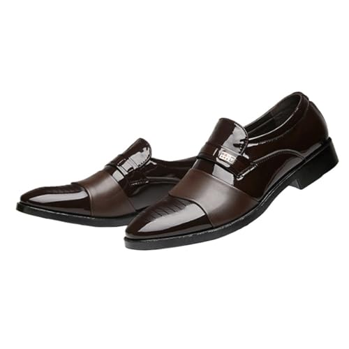 Dress Oxford Formal Shoes for Men's Italian Leather Tuxedo Slip-on Breathable Business Tuxedo Wedding Slip Resistant Block Heel Anti-Slip Rubber Sole Formal4