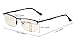 CessBlu UV Protection,Anti Blue Rays,Half-rim Computer Reading Glasses (Gunmetal) +1.5