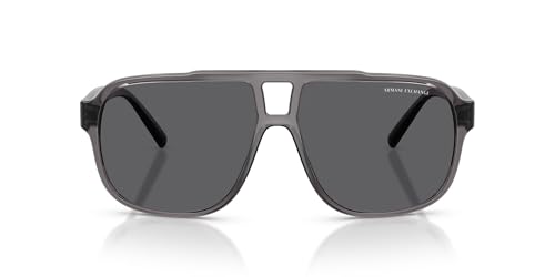 Image of Armani Exchange Man Sunglasses Matte Grey Frame, Orange Mirror Red Lenses, 61MM