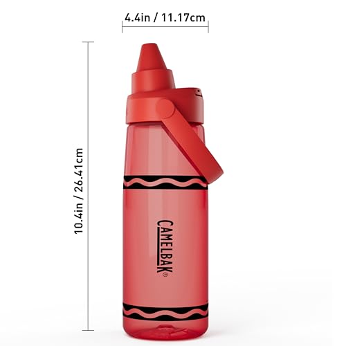 Image of CamelBak Crayola Chug Water Bottle for Everyday Hydration, Tritan Renew Design with Chug Lid, 25oz, Cherry Red