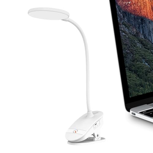 LEDクリップライト,360度 フレキシブルアーム クランプ式 読書灯 ベッドサイド用 - 3モード テーブル ムード照明 1200mAhバッテリー内蔵 アパート デスク シェルフ ベッドルーム リビングルーム,自宅 寮 アパート 書斎用 ライト