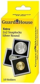 Guardhouse Tetra Snap Lock 2x2 - Soporte redondo para monedas (10 unidades), color plateado