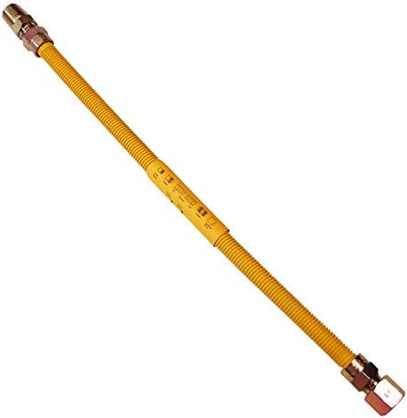 LASCO 10-1223 Flexible Coated Gas Water Heater Supply Line, 18-Inch, 1/2-Inch  OD Connector with 1/2-Inch MIP X 1/2-Inch FIP Fittings , Yellow - Flex Gas  Line - Amazon.com