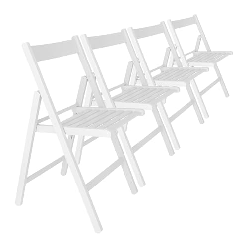 Sillas Plegables Blancas Madera Marca WELL HOME MOBILIARIO & DECORACIÓN