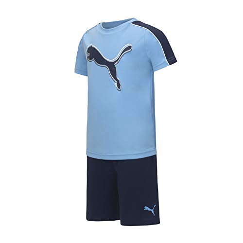 PUMA Conjunto de camiseta e short atlético para meninos Performance Ss, Little Boy Blue, 2T