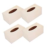 HEALSOPTHY 4 Stück DIY Taschentuchbox Kosmetiktücherbox mit Deckel aus Blankem Bemalbar und Beklebt Napkin Storage Box für Kreative Serviettenhalter für Zuhause und Büro Aufbewahrung