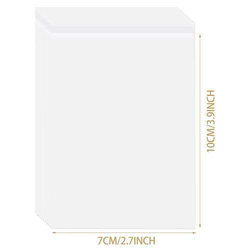 Image of LEUOSO Pack of 100 Clear Cellophane Bags Self Adhesive for Cookies, Cards, Envelopes, Photos, 7 x 10 cm
