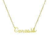 Awegift Name Necklace Big Initial Gold Plated Best Friend Jewelry Women Gift for Her...