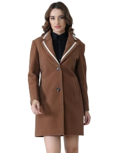 Image of PLAGG Women's Notched Lapel Long Overcoat
