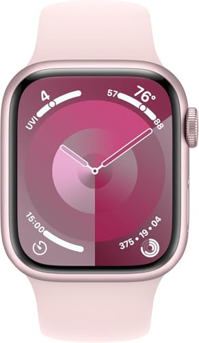 Image of Apple Watch Series 9 [GPS 41mm] Pink Aluminum Case with Pink Sport Band M /L (Renewed)