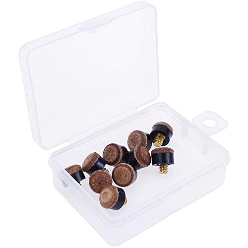 SelfTek 10 Pièces Embouts de queue de vis pour queue de billard et de billard 10mm avec boîte en plastique Cover