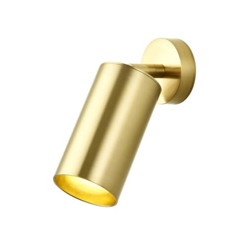 iplusmile Foco LED de Pared Retro de Cobre para Tienda y Hogar Luz Cálida Amarilla Cabezal Único Orientable Lámpara de Techo de Aleación de Aluminio Fácil Instalación y Reemplazo de