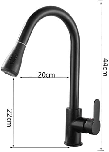 Robinet de cuisine extractible noir 360° idéal pour îlot central moderne