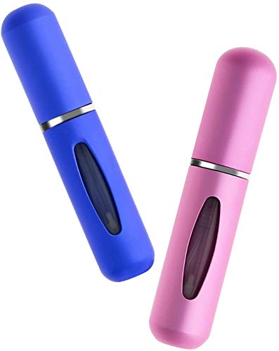 Portable Mini Refillable Perfume Atomizer Bottle-Dolovemk Perfume Atomizer Refillable Travel, Perfume Atomizer Pump, for Perfume, Iotion, Aftershave, 2 Pcs Pack of 5ml(Pink&Blue)