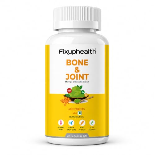 Image of Fixuphealth Calcium Citrate Malate Tablets with Magnesium, Zinc, Vitamin D2, K2, Moringa & Boswellia Serrata | Bone & Joint Support Supplement for Men & Women | 60 Tablets