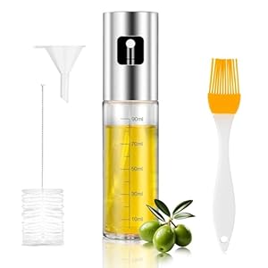 Olie Spray Fles Voor Koken Air Fryer Olijfolie Sproeier 100 ml Lekvrij Glas Olie Dispenser Met Accessoires Azijn Dressing Sproeier Voor Grillen, Bakken, Keuken