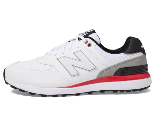 New Balance Men's 574 Greens v2 Golf Shoe, 13 D, White/Black