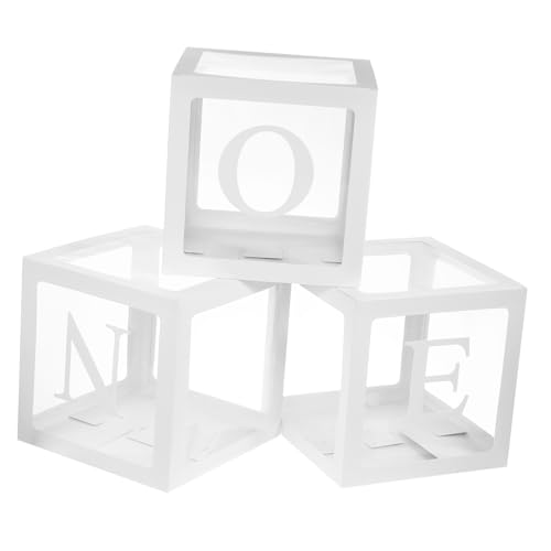 Abaodam 1 セット ボックス バルーンボックス 装飾 一文字一歳の誕生日 透明風船 house party パーティーグッズ 風船ボックスの背景 ベビーシャワーの風船ボックス 論文 白い