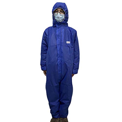 KzwuwuR Disposable Protective Cloth Anti-Dust Isolation Uniforms Non-Porous Breathable Hooded Jumpsuit Clean Nursing