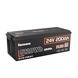 Humsienk Batterie Lithium LiFePO4 24V 200Ah Plus avec BMS intégré 250A et Protection Basses Températures, Batterie Lithium à Décharge Lente pour Camping Car, Panneau Solaire, Bateaux Bass, Hors-Réseau
