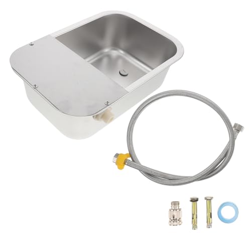 Distributeur automatique d'eau pour animaux avec grand bassin peu profond en inox