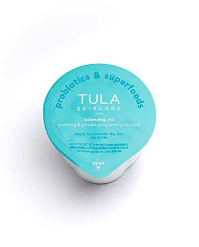 TULA Skin Care Balancing Act Purifying & pH Balancing Biodegradable Toner Pads Refill | Gentle, Alcohol Free, Refreshing Pad to Lift Impurities & Purify Skin | 60 Pads