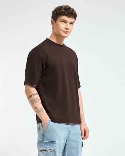 Image of Wellbi Bamboo Oversized Half Sleeve T-Shirt for Men | Naturally Antibacterial & Eco-Friendly | Breathable Organic Bamboo Cotton Blend | Moisture-Wicking Sustainable Wear