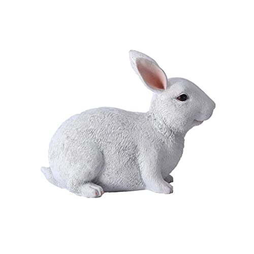 Figurine de lapin blanc de Pâques ornement résine étanche extérieur - 2