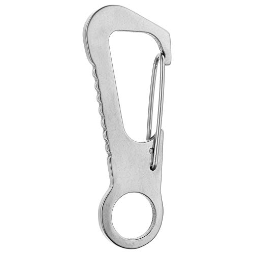 Chaveiro, Andoer Porta-chaves multifunções de aço inoxidável Porta-chaves mosquetão porta-chaves por