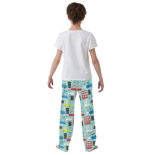 ZZXXB Funny Car Beep Boys Long Pants Soft Trousers Elastic Waist Kids Lounge Bottoms with Pockets S-XL3