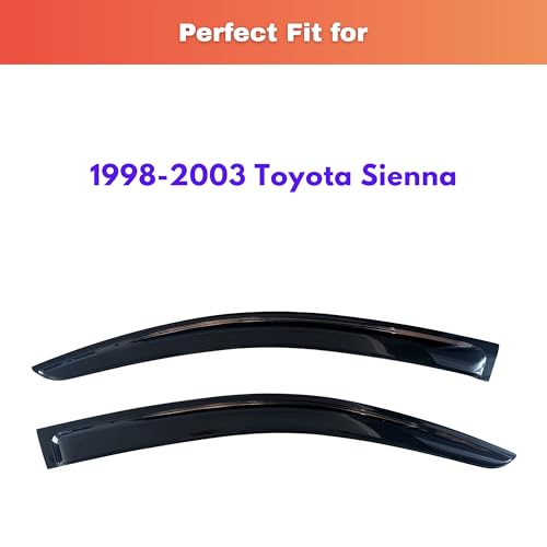 Image of KPY Rain Guards Fit for 1998-2003 Toyota Sienna, Out-Channel Window Visors Vent Wind Deflectors 2PC, Car Accessories for 98-03 Sienna